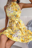 Tie Waist Ruffle Hem A-Line