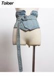 Fashion Women's Denim Belt Retro Waist Double Ring Metal Long Tail Solid Color Belt High-quality Belt 2023 New