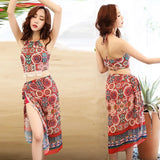Set Women 3 Pieces Stylish BF Design Bright Color Elegant Young Style College Summer Beachwear Swimwear Hot Sale