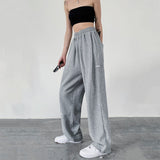 Gray Jogging Sweatpants Women Baggy Korean Fashion Joggers Training Wide Sports Pants Oversize Trousers Female