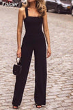 Jumpsuits Rompers 2023 Women Holiday Casual Overalls Ladies Solid Color Bodysuit Wide Leg Loose Long Pants