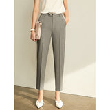 Graduation party gift Spring Summer Pants Female Office Lady Solid High Waist Female Trousers Fashion Straight Suit Pants For