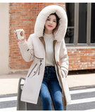 Send To Overcome The 2024 New Female Winter Down Cotton-Padded Jacket Waist And Thick Large Size Liner Can Be Dismantled Cotton-Padded Jacket Coat-Outfit