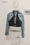 Fashion Women's Jeans New High Waist Slim Contract Color Patchwork Denim Pencil Pants Female Streetwear Autumn 2023