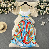 Court-Style Dress Female Short Breast Sling Sling Sling Vest + High-Waisted
