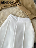 Women Summer Korean Fashion V neck Casual Long Sleeve Blouses+High Waist Long Pants Two Piece