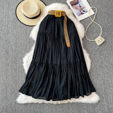 Half-Dress Women's Dress 2025 Summer Small In The Long Leisure High-Rise Display Thin Pendulum Ponve