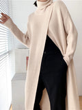 Vent Long Knitting Sweater Loose Fit Turtleneck Long Sleeve Women Pullovers New Fashion Tide Autumn Winter 2022