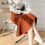 Irregular High Waist Skirts Womens 2021 Spring Summer Black Elegant Office Ladies Skirt for Woman Fashion Faldas