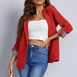 Autumn And Winter Fashion Splicing Collar Repair Cardigan Temperament