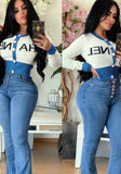 Spring O-Neck Long Sleeve Letter Print