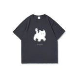 Aesthetic Black Cat Print Oversized T-shirt-Outfit