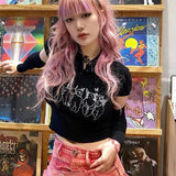 Fairycore Knit Pullover Y2k Aesthetics Harajuku Sweater Turn-down Collar Ribbed Jumpers Grunge 00s Slim Tops