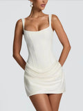 And Spicy Square To Receive Waist Skirt Women 2025 Summer New Folded Fish Bone Waist Vest Dress