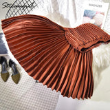 Pleated Skirt Long For Women Spring Long Skirts For Women Elegant White Retro Skirt Vintage High Waisted Skirts
