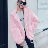 Autumn Winter Faux Fur Coat Women 2020 Casual Warm Soft Zipper Fur Jacket Plush Overcoat Pocket Plus Size Teddy Coat Female