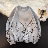Harajuku Knitted Sweaters Women 2022 Streetwear Gothic Print Pullover Korean Fashion Women Sweater Tops Clothes