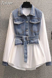New Elegant Women's Pants Set Fashion Loose Denim Shirt Black Trousers Two Piece Set Leisure Sports