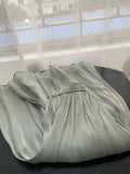 New Women's Mid-length Skirt Luminous Copper Ammonia Silk Women's Pearlescent Streamer Yarn A-line Pleated Bright