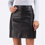 Graduation Party Dress Gift Sexy PU Leather Mini Skirts Female High Waist A-Line Black Bodycon Skirts For Women Party Club Office Lady