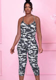 Printed Casual Strap Camo Skinny