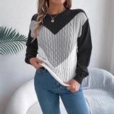 Wind Real Autumn And Winter Casual Stample Lantern Sleeve Sweater Women's