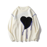 Heart Catcase Embroidered Sweater-Outfit