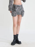 Toloer Spring 2024 New High-Waisted Waist Pocket Zip A-Line Skirt-Outfit