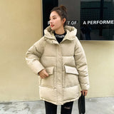 2022 Women's Winter Jacket Sonw Coats Thick Cotton Padded Coat Fashion Hooded Oversize Loose Parkas Woman Puffer