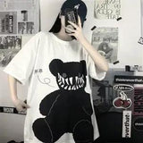 Black Japan T Shirt Loose Summer Oversize T Shirt Women Harajuku Punk Short Sleeves T-shirts Tops Tee Hip Hop T-Shirt for