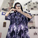 Punk Women's shirt Gothic Black Blouse Top New Women Tie Dye Korean Oversize blouses & shirts Loose Casual Clothes