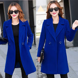 Autumn And Winter New Ebay Haired Women's Coat Double Buckle Coat Multi-Colored