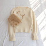 Short knitted Sweater Women 2022 New Pullover Autumn Winter loose Outer Wear Student Base Thick Lazy female Top