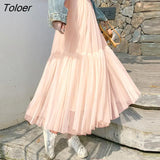 Women Summer Draped Fashion Elegant Casual Mid-calf Tender Empire Female Two Layers Girls Feminine Korean Style Cozy