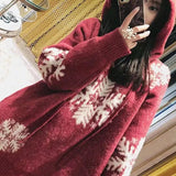 Womens Christmas Knitting Sweater Loose Warm Casual Thicker Hooded Elegance Streetwear Female Pullovers