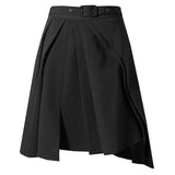 Spring Pleated Mini Skirt For Women High Waist Sashes Casual Black Skirts Female Fashion New Clothing 2022