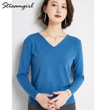 Women's Sweater 2021 White Jumper V Neck Ladies Winter Clothes Women Sweater Knitted Pullovers Sweaters For Women Fashion
