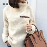 Jumper Fleece Sweater Ladies Fashion Tops Zip Winter Sweaters Long Sleeve Pullovers Sweater Pull Femme Sudadera