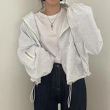 Oversized Zip Up Gray Hoodie-Outfit