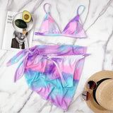 Toloer Tie-Dye Outside Single Swimsuit Bikini 2023 New Swimsuit Women's Split Swimsuit Burst Swimsuit B263-Outfit