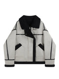 Korean Fur Long Sleeved Loose Warm Women's Jacket Lamb Wool Winter Thickened Locomotive Lapel Female Teddy Coat Black