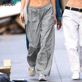 Gray Baggy Pants Fashion Streetwear Spring Women Denim Pants Loose High Waist Cargo Pants Korean