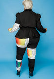 Plus Size Print Peplum Top and Pants