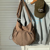 Shirring String Big Shoulder Crossbody Bag-Outfit
