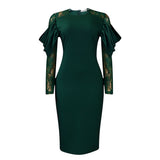 Women's New Fashion Temperament Lace Splicing Body Sexy OL African