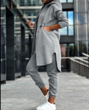 New Fashion Casual Hooded Grip Velvet Jacket Two Sets Of Women's