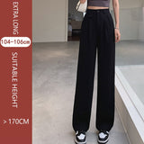 Spring Summer Korean Wide Leg Women's Pants High Waist Saggy Loose Casual Elegant Solid Suits Pants Women Extended
