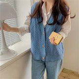 loose sweater spring autumn Women's vest knitted vest v neck joker knitted vest womens vests winter outerwear plus