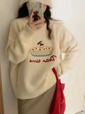Fruit Cake Jacquard Knit Pullover-Outfit