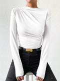 Spring And Summer New Slimming Folding Long-Sleeved Women's